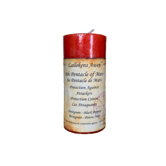 6ème Pentacle de Mars : Bougie Parfumée Protection Contre les Attaquants