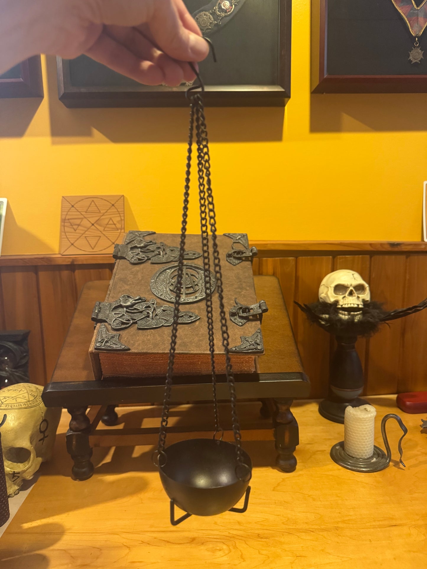 ***NEW***Hanging Black Caulron Incense Burner