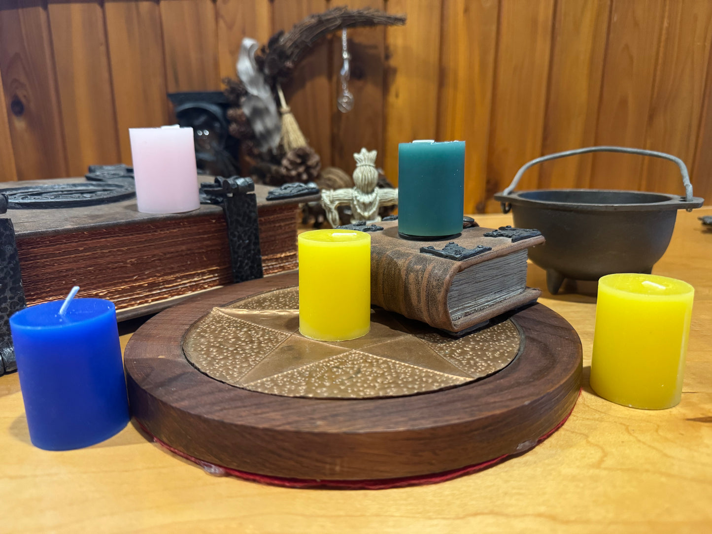 Votive candles handcrafted in ritual space
