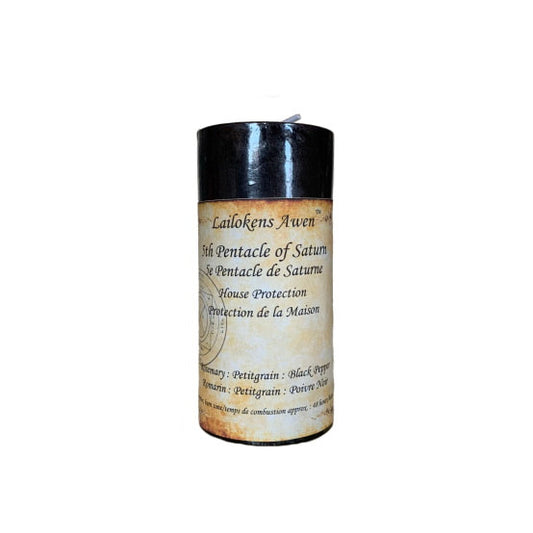 5th Pentacle of Saturn : House Protection Scented Spell Candle