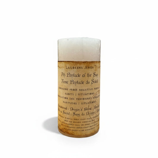 7ème Pentacle du Soleil : Bougie de sort parfumée déliante