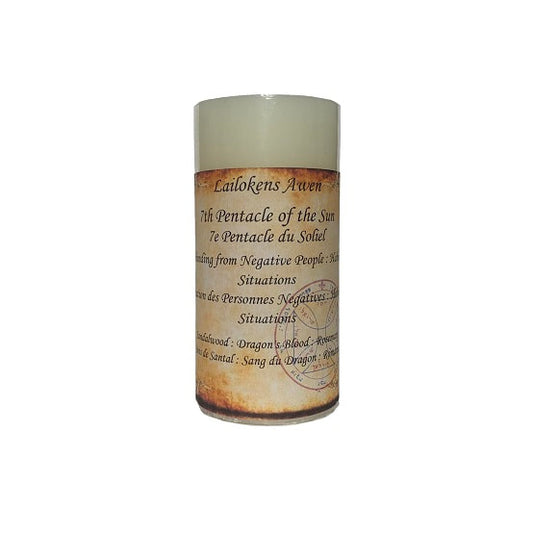 7ème Pentacle du Soleil : Bougie de sort parfumée déliante