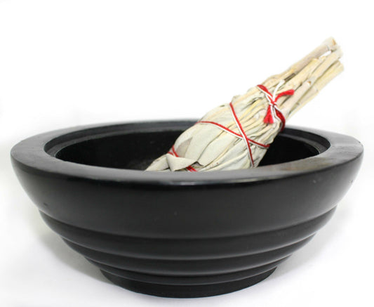 Black Soapstone Incense Bowl