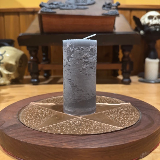 Lailokens_Awen_gray_pillar_candle_handcrafted_in_ritual_space