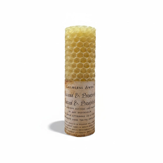 Bougie de sort de cire d’abeille de succès et de prospérité