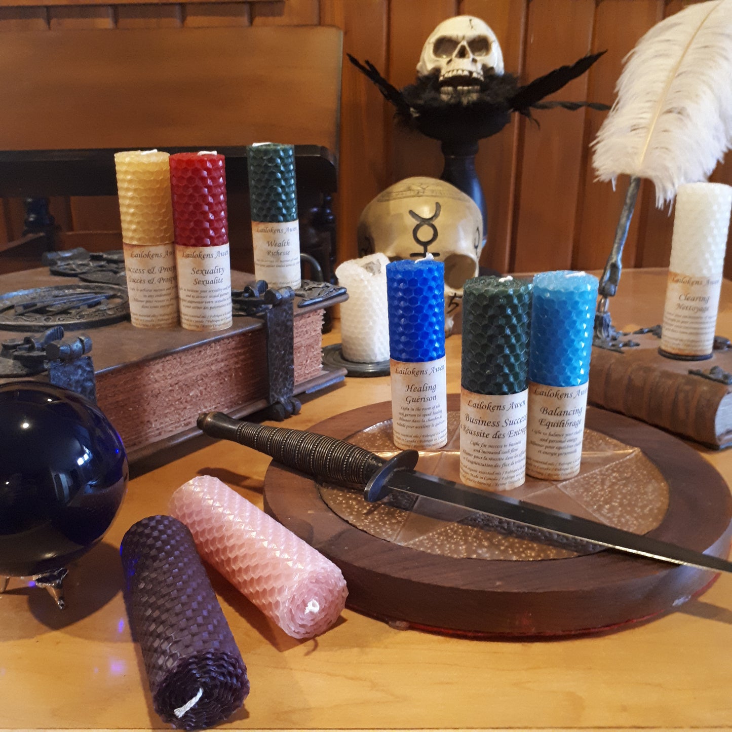 beeswax spell candles handcrafted in ritual space