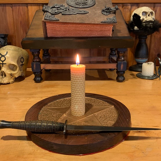 gold beeswax spell candle handcraftd in ritual space