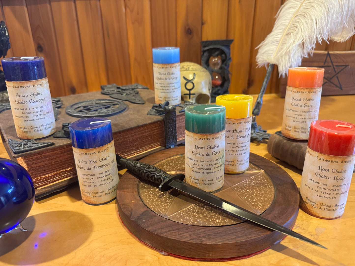 pentacle spell candles handcrafted in ritual space